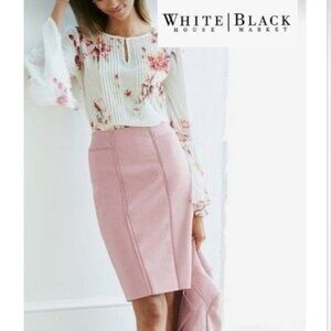 White House Black Market Pink Tailored Pencil Skirt, Size 6